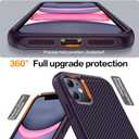 2 x Magnetic for iPhone 11 Phone Case-Compatible with MagSafe-Carbon Fiber Texture-Slim Military Grade Drop Protection Phone Case for iPhone 11 6.1",Purple