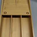 Small Silverware Organizer, Bamboo Kitchen Drawer Organizer, Utensil Holder, Cutlery Tray & Spoon Flatware Storage with Grooved Drawer Dividers (Small 6.7x12 Inch, Natural)