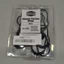 2 Lb. Depot Wide Shower Curtain Ring - Set of 12 Easy Glide and Rust-Proof Rollers - Stainless Steel Shower Curtain Hooks Black for Straight and Curved Rods - Decorative and Durable for Any Bathroom