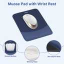 MOSISO Wrist Rest Support for Mouse Pad&Keyboard Set, Rectangular Ergonomic Mousepad Non-Slip Base Home/Office Pain Relief&Easy Typing Pad with Neoprene Cloth&Raised Silicone Lining, Navy Blue