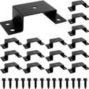 16-Pack Steel Trailer Stake Pockets for 2x4 Wood, Utility Trailer Pocket Stakes Heavy Duty for Lumber Black