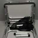 Small Folding Camping Table, Aluminum 3 Adjustable Height Foldable Table, 24" x 16" Portable Lightweight Picnic Table with Mesh Layer for Outdoor Indoor Beach Patio BBQ Backpacking(White)