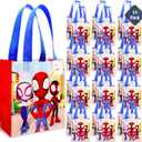 Spidey and His Amazing Friends Party Favor Bag Set  24 Pack of 8" Marvel Party Goodie Bags for Kids Bulk Reusable | Spiderman Birthday Party Supplies