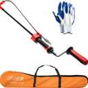 DrainX Toilet Auger Drain Plumbing Snake | Use with Drill or Manually, Angle Designed for Toilet Clogs, Plastic Guard for Porcelain Protection