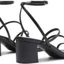 DREAM PAIRS Womens Block Heels 2 inch Strappy Square Toe Dressy Chunky Low Heeled Sandals for Party Wedding Evening (Black, US9)