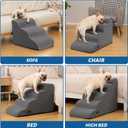 Aodisman 5-Step Dog Stairs and Ramp for High Bed, Non-Slip Sturdy Pet Steps for Small Dogs and Cats,22.2" H,Grey