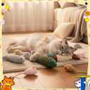 Leitee 12 Pack Cat Toys Bulk Plush Cat Mice Fish Toys Set Mouse Dog Toy for Indoor Kittens Puppies to Eliminate Boredom, Multicolored, Not Filled Catnip(Plush Fish)