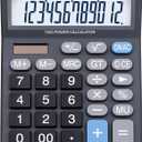 Premium Commercial 12-Digit Large Desktop Calculator with Huge 5-Inch LCD Display Screen, Giant Responsive Buttons, Battery and Solar Powered, Perfect for Home/Office Accounting Finance Use, CD-2776