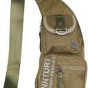 Sling Bag Small Backpack Crossbody Shoulder Bag Sling Pack (Army Green)