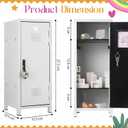Vercraft 2 Pcs Mini Metal Locker Storage with Lock and 2 Keys 10.8 Inch Small Money Security and Cash Safe Box for Jewelry Back to School Home Office Desktop Container(White)