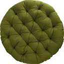 Sorra Home Tufted Papasan Cushion - Bucket & Moon Chair Comfy Round Cushion - Floor Pillow with Plush Foam for Indoor Furniture (Frame Not Included) - Avocado (48" x 48" x 4")