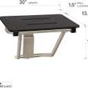30" x 15" Black Folding Wall Mount Shower Seat Bench, ADA Compliant