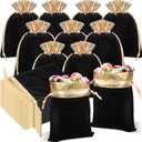 Frienda 30 Pcs Velvet Drawstrings Gift Bags 6 x 5 Inch Jewelry Pouches Drawstring Candy Bags Bolsitas para Recuerdos Velvet Party Favors Present Pouch for Christmas(Black)