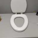 Mayfair Padded Toilet Seat, Cushioned Soft Vinyl over Wood Core Seat, Secure Hinges, Easy Clean, Round, White