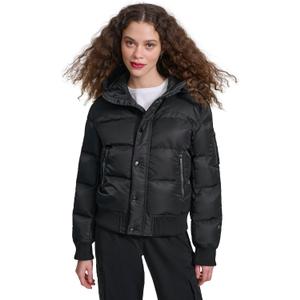 Champion womens Quilted Snorkel Puffer Jacket With Hood (Large, Black)