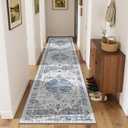 Ileading Washable Hallway Runner Rugs, 2x8 Non Slip Runners Area Rug for Entryway Kitchen Bathroom Bedroom Laundry Living Room, Long Narrow Low-Pile Floor Carpet Boho Vintage Throw Mat for Kids Room