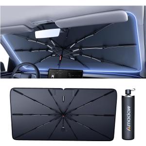 Amadaw Mid SUV Windshield Sun Shade for Kicks/ GLC/ CX90/ Acadia/ Encore GX 2000-2026, Foldable Umbrella Sunshade with 100% UV Block, Multi-Layer Heat Insulation, Keeps Car Cooler