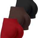 OLCHEE Womens Workout Shorts Seamless Scrunch Butt Lifting 3 Pack Yoga Gym Athletic High Waisted Tummy Control Booty 4.1" S