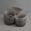 White And Grey Woven Basket 3Pcs