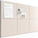 Bumusty Large Cork Board 36" x 24" Alternative - 6 Pack Felt Wall Tiles with 40 Safe Removable Adhesive Tabs, 30 Pushpins, Cork Boards for Walls Pin Board Bulletin Board Office Decor (Oatmeal)