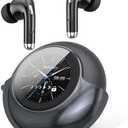 Byobyc Wireless Earbuds with Smart Touch Screen Case,Noise Cancelling Bluetooth 5.4 Headphones for Android/iPhone, 48H Playtime, Deep Bass, IPX7 Waterproof in-Ear Earphones - Black