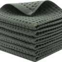 Mia'sDream Cotton Waffle Wash Cloths for Showering Face Body, Premium Qualit Thin Washcloths 6 Pack Face Wash Cloth, Quick Drying Small Hand Towels for Bathroom Wash Rags,13" x 13" (Olive Green)