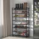 MILEFA Shoe Rack, 8-Tier Metal Shoe Organizer, Tall Shoe Rack for Closet,entryway,Garage, with Adjustable Flat or Angled Shelves, 32-40 Pairs,Shoes That can accommodate The Whole Family.