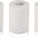 3-Pack White Linen Frosted Glass Lamp Shade, Glass Shade Covers Replacements for Light Fixtures, 1.65 Inch Fitter Globes Lampshades for Chandelier Wall Sconces Pendant Lights Bath Vanity Lights