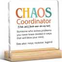 Chaos Coordinator Gifts Thank You Gifts for Worker Boss Chaos Coordinator Noun Acrylic Sign Plaque for Desk Home Office (Colorful 100)