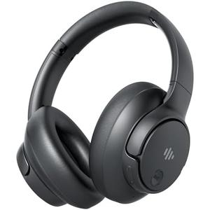 Eduiosma Active Noise Cancelling Headphones, Wireless Over Ear Bluetooth Headphones with Microphone, Transparency Mode, 70H Playtime, Hi-Res Audio, Deep Bass, Bluetooth 5.3, Lightweight Design,Black