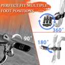 FOVPLUE 1.25" Highway Footpegs,Short Angled Adjustable Highway Pegs w/Mounts for Harley Touring Street Glide Electra Glide Road King Softail CVO Dyna Trike Sportster w/1-1/4" Engine Guard,Chrome#1