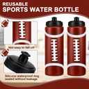 Yaomiao Football Water Bottle, Football Party Favors Bulk, 20 oz Reusable Bpa-Free Squeeze Water Bottles, Stuff for Sports Gifts, Team Gifts, Birthday, Tailgate Parties