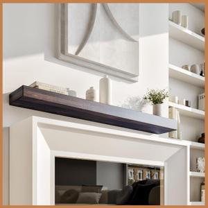 Avana Fireplace Mantel Shelf 60 Inch - Natural Wood Mantles for Over Fireplace - Handcrafted Mantel Farmhouse Floating Shelf - Fireplace Mantels 60 Inches X 8 X 3 - Wooden Rustic Brown