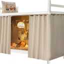 Navhao Dorm Home Solid Thicken Privacy Bunk Bed Curtains Blackout Tent Bed Canopy for Bottom (47.2"W x 78.7"L (Pack of 1), Beige)