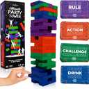 SWOOC Games - Ultimate Party Tower - 100 Original Commands, 60 Blocks, & 1000s of Hilarious Rule Combinations - A Tipsy Spin on Fun Classic Games for Power Hour - Ages 21+ - Wooden Tower Blocks Game