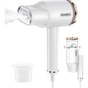 Portable Steamer for Clothes, Oragerju 2 in 1 Handheld Steamer and Iron, 15s Fast Heat-up, 2 Steam Modes, 1200w Auto Shut-Off Garment Steamer for Travel and Home, 170ML Detachable Water Tank (BG573)