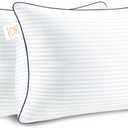 Pillows Insert 12'' x 20'' Set of 2, Decorative Lumbar Supportive Throw Pillows with Luxury Silky Covers for Indoor Couch, Sofa or Bed Decors, White Striped Cushion Sham Stuffer