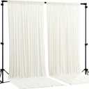Beige Backdrop Curtains-Wrinkle-Free Polyester Photography Drapes Party Curtain Background for Baby Shower Wedding Decorations- 8 X10FT (Beige) (W4' x H10'(2 panels))