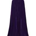 Unisex Hooded Cape Long Velvet Cloak with Hood Halloween Christmas Cosplay Costumes 43-71inches (XXL=Length: 71"/180cm(from collar to hem), Purple)