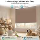 MYshade Cordless Blackout Cellular Shades for Windows, Honeycomb Window Shades with Thermal Insulation, Child & Pet Safe Room Darkening Shade, Easy Install,24" W x 48" H, Light Brown