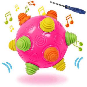 Toddler's Music Dancing Shake Ball - Move, Crawl, Bounce, Sensory Learning for Kids and Babies, Fun Gift for Both Boys and Girls (red)