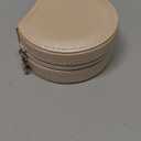 ProCase Travel Size Jewelry Box, Mini Portable Seashell-Shaped Jewelry Case with Mirror, 2 Layer Organizer in PU Leather for Women -Champagne