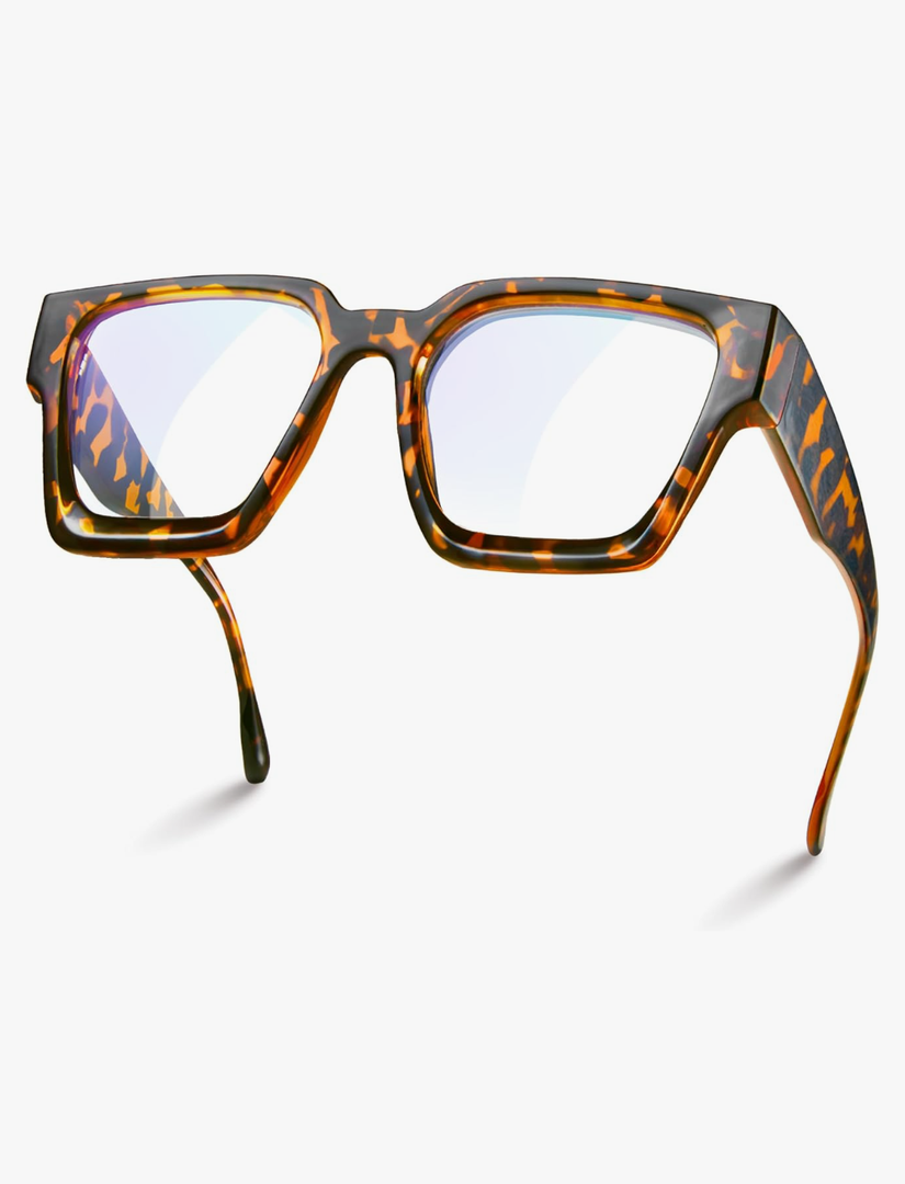 livho Oversized 99% Blue Light Glasses for Woman - Rectangle Fashion Glasses for Computer, Chic Preppy Frame - Anti Eyestrain