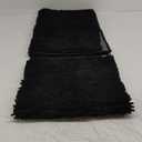 H.VERSAILTEX Black Bathroom Rug Set 2 Piece, Bath Mats for Bathroom Floor, Super Thick Soft Shaggy Chenille Bath Mats Machine Washable, Dry Fast Water Absorbent Bath Mats(20" x 32"/17" x 24")