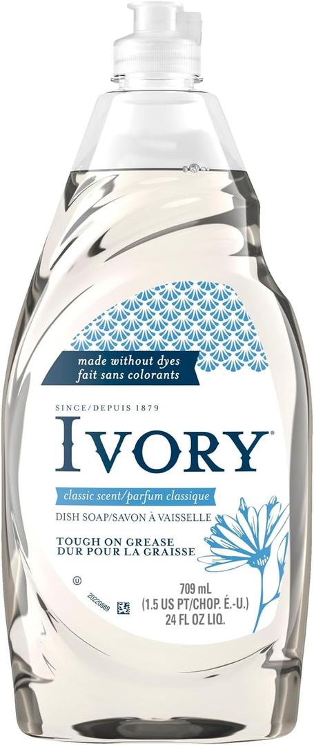 Cleaning Essentials includes Ivory Classic Dish Soap Dishwashing Liquid 709ml/24fl oz, Pack of 2, Value Packed