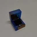 Wedding Ring Box, Blue Engagement Ring Box with Single Slot for Proposal Wedding Ceremony, Handcrafted, Made of Wood and Resin