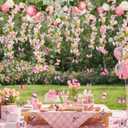 Giegxin 5 Pcs Wisteria Hanging Garland Artificial Flowers Vine Decor for Backdrop Ceiling Fairy Party Decoration 4.92ft Vine Greenery Peony Butterfly Decor Floating Floral Backdrop for Wedding Party