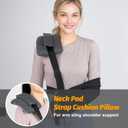 Upgrade Neck Pad Strap Cushion Pillow for Arm Sling Comfort Shoulder Support Pad,Pacemaker Pillow Chemo Port Pillows for Mastectomy,Open Heart Surgery Recovery Gifts Post Surgery (Dark Gray)
