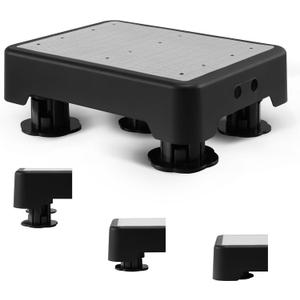 COOL-ANGLE Adjustable Step Stool for Adults & Seniors, 650LBS Heavy Duty Bed Step for High Beds, Non-Slip Wide Safety Platform, Portable Foot Stool Assist for Kitchen, Car SUV, Bathtub & Bedside, Grey (3.7-5.9inch High, A6:gray)