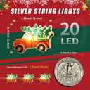 2 x 2 Pack Battery Operated Christmas Lights for Tree Decorations7ft 20 LEDs Farmhouse Truck String Lights for Indoor Christmas Tree Garland DecorWarm White